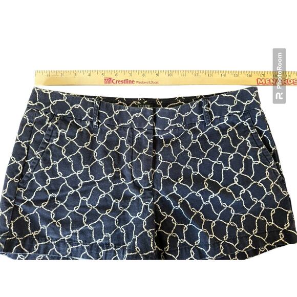 J. Crew Shorts Womens Size 8 Navy White City Fit Flat Front Chino Casual Preppy - Picture 4 of 5